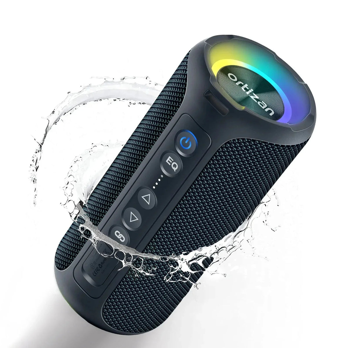 NNEOBA 40W Waterproof Bluetooth Speaker with LED Light (Black)