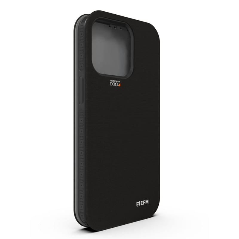 NNEDSZ EFM Miami Leather Wallet Case Armour with D3O For iPhone 13 Pro Max (6.7") - Smoke Black